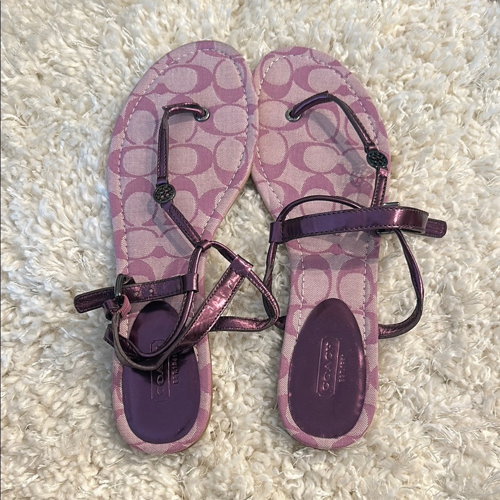 Coach Purple Sandals with Signature Style